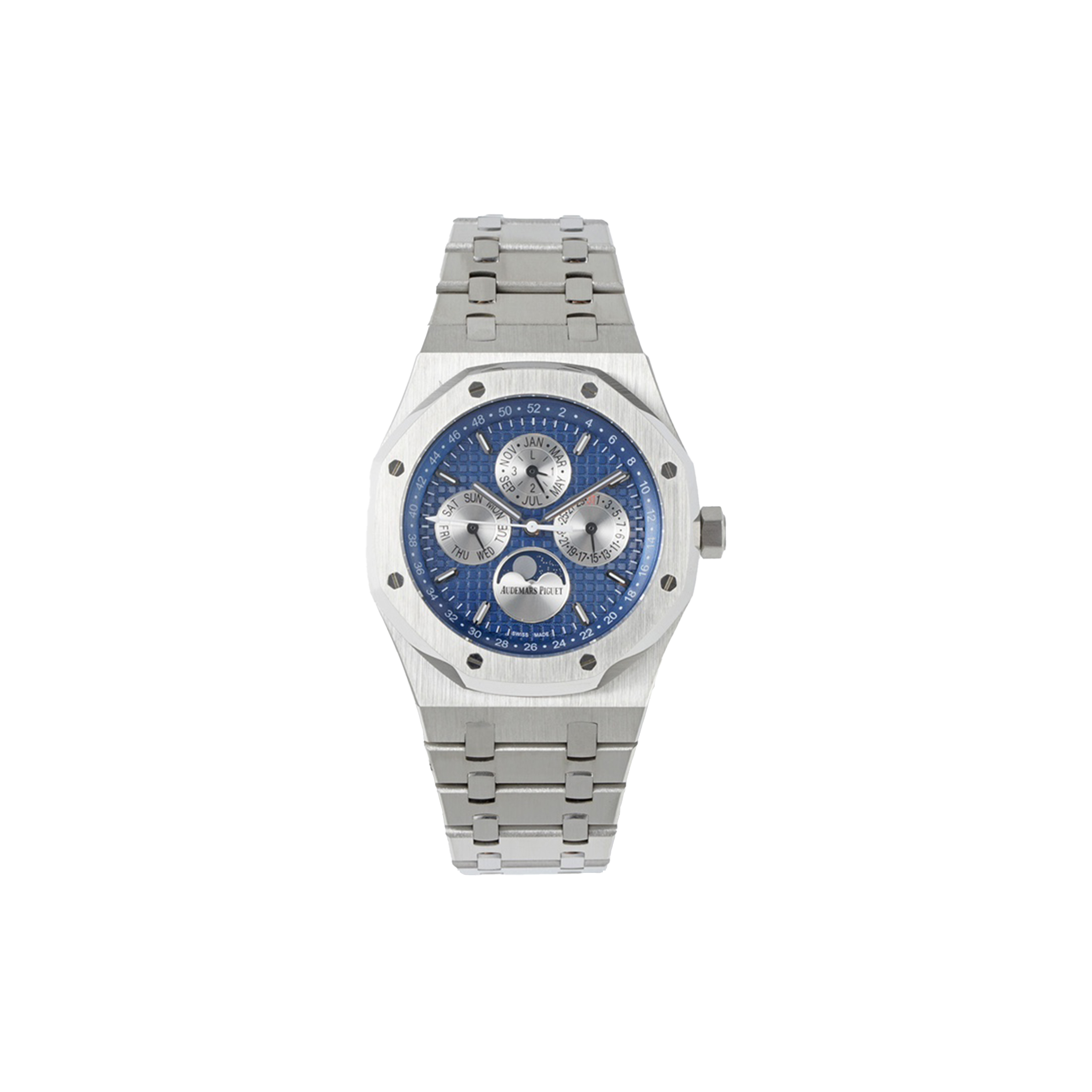 AUDEMARS PIGUET ROYAL OAK PERPETUAL CALENDAR TITANIUM BLUE DIAL 41MM WATCH 26574TI.OO.1220TI.01